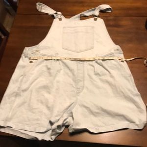 Light blue overall jean shorts size 22